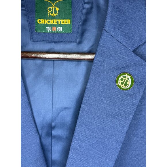 Cricketeer Dallas Men's Blazer Wool Blend Slim Fit Solid Blue Lined 44R NWT - Picture 4 of 13